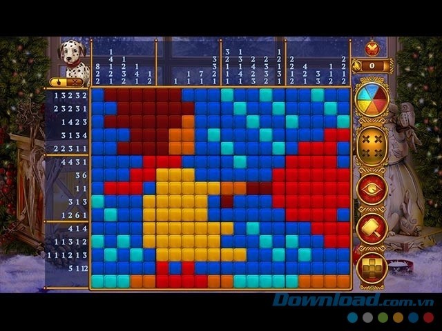 Vượt qua các bài chơi giải đố thú vị trong game trí tuệ Rainbow Mosaics: Christmas Lights 2 cho máy tính