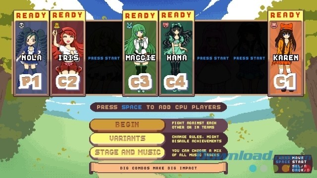 Ấn nút cách để thêm máy tính cùng chơi trong game nối hình mới Raining Blobs cho máy tính, Mac và Linux