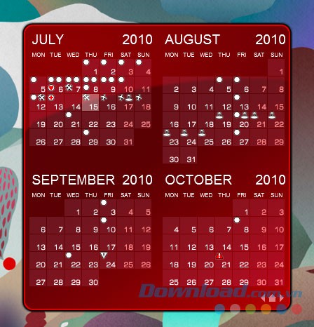 Giao diện phần mềm Rainlendar