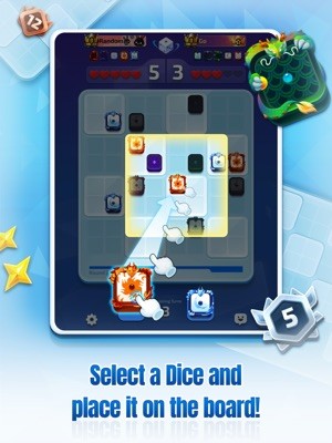 Chọn xúc xắc và đặt nó lên bàn một cách chiến lược trong game Random Dice GO