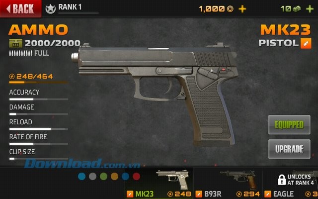 Kho vũ khí trong game Range Shooter