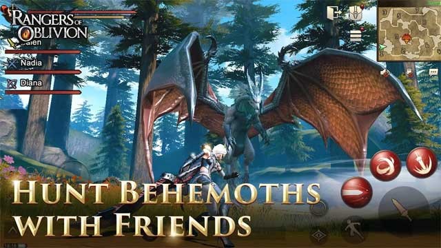 Săn bắt và tiêu diệt quái thú với bạn bè trong game Rangers of Oblivion cho Android