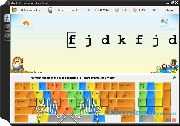 Luyện gõ 10 ngón trên máy tính dễ dàng, miễn phí với RapidTyping