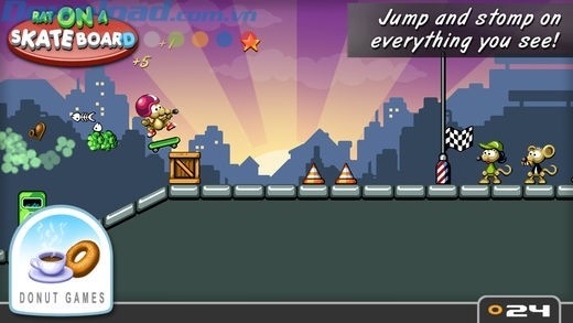 Điều khiển chú chuột lướt ván điệu nghệ