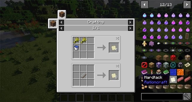 Công thức chế tạo trong Rationcraft Mod