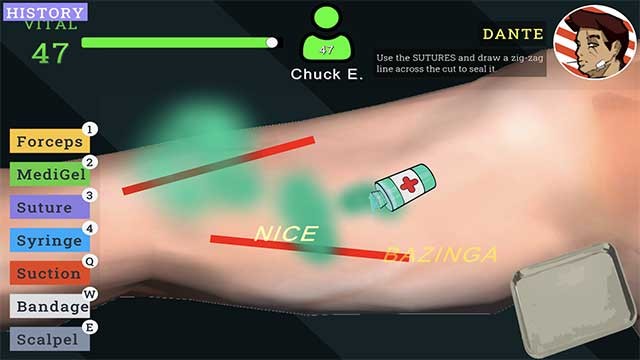 Game có rất nhiều nội dung hấp dẫn để khám phá, ví dụ như kiến thức về phẫu thuật