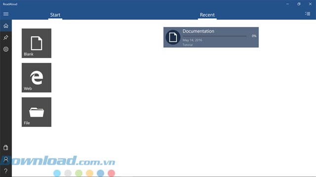 Giao diện ứng dụng ReadAloud
