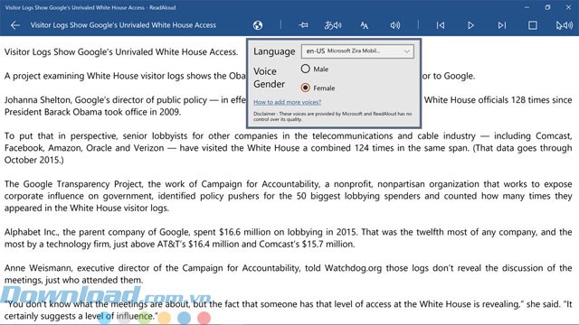 Lựa chọn ngôn ngữ đa dạng