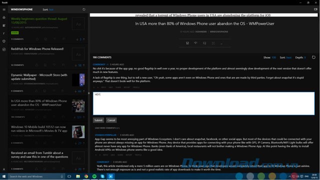 Gửi bình luận cho bài đăng trên Reddit