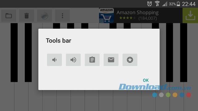Giao diện điều khiển của Real Music Piano HD