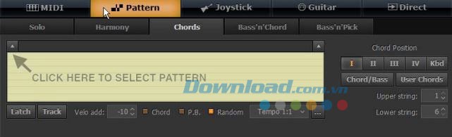Các mẫu phong phú trong RealGuitar nhờ công nghệ Guitar Rhythm Pattern