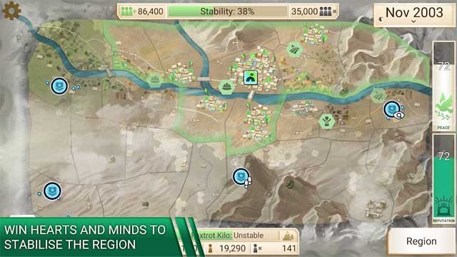 Chiếm được trái tim và sự ủng hộ của người dân để ổn định vùng miền