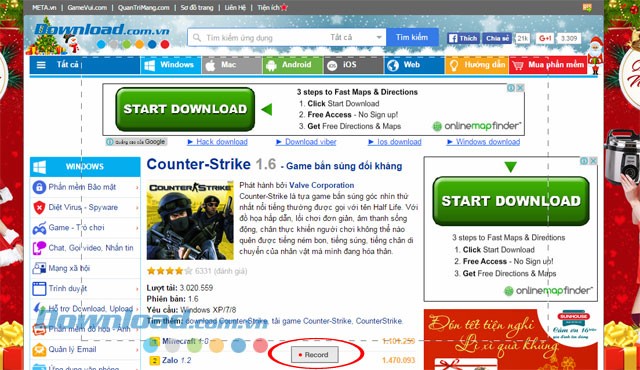 Nhấp vào Record để bắt đầu quay màn hình với Recordit