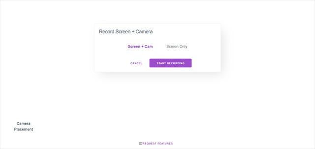 Chọn chế độ ghi màn hình hoặc ghi màn hình kèm webcam