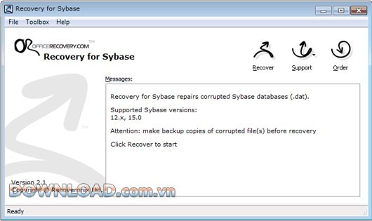 Recovery for Sybase