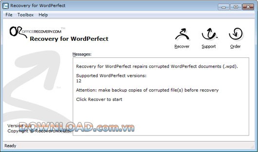 Recovery for WordPerfect