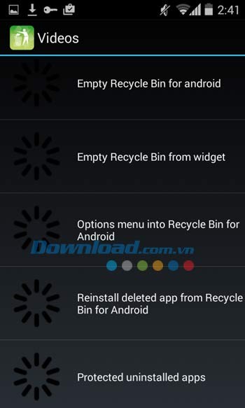 Recycle Bin cung cấp video hướng dẫn sử dụng