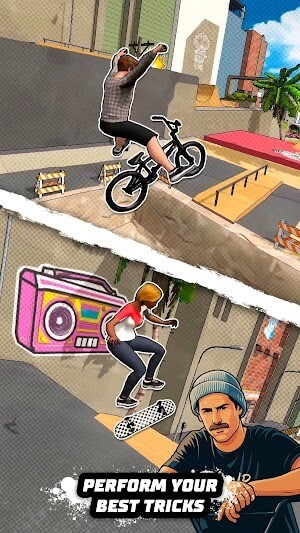 Thể hiện các kỹ năng trượt ván, biểu diễn xe đạp địa hình điêu luyện