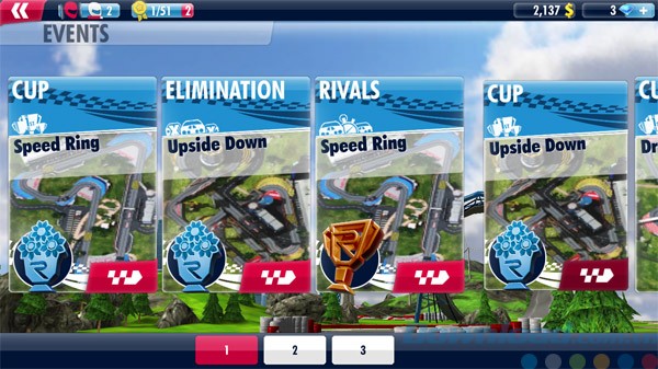 Một số sự kiện đua xe trong Red Bull Racers