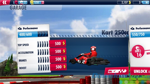 Nâng cấp xe đua trong Red Bull Racers