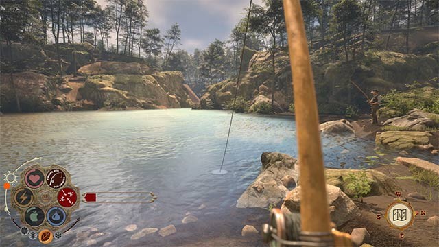 Câu cá cũng là một trong những hoạt động kiếm ăn, thư giãn trong Red Rust Pioneer