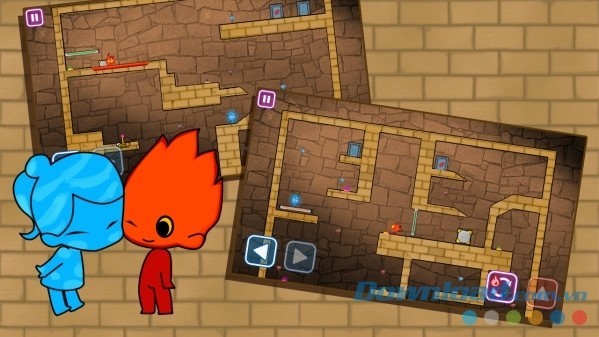 Game phiêu lưu giải đố miễn phí Redboy and Bluegirl in Light Temple Maze cho Android