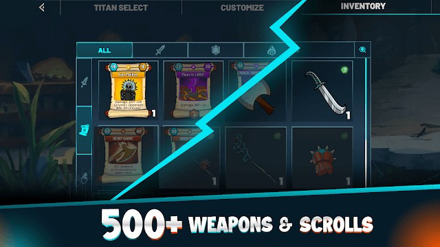 Hơn 500 vũ khí và sroll cho bạn lựa chọn