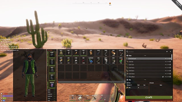 Kiểm soát tốt chỉ số đói khát, thân nhiệt, nhiễm xạ... của nhân vật