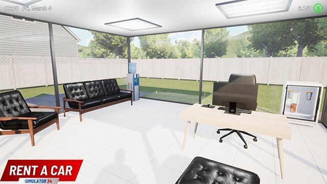 Sử dụng số tiền kiếm được trong Rent A Car Simulator 2024 để cải tạo và nâng cấp văn phòng cũng như nhà riêng