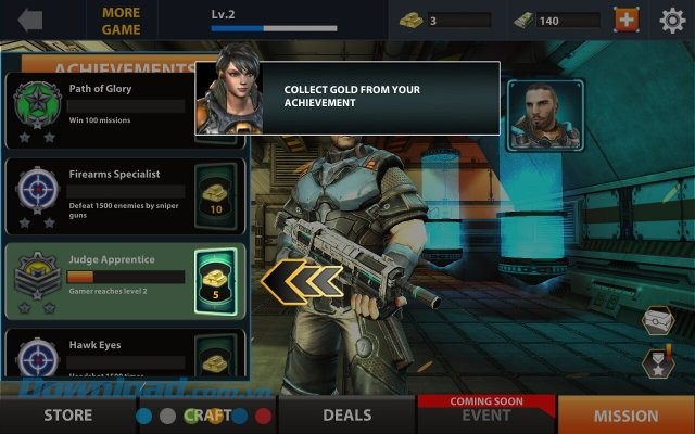 Hệ thống thành tựu trong game Rescue: Strike Back