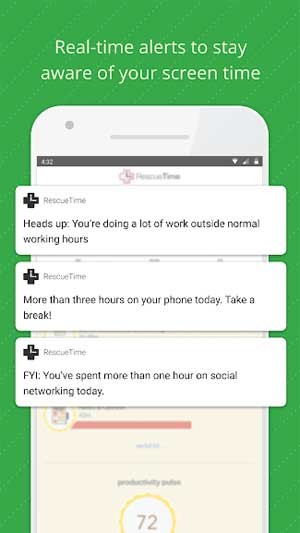 Cảnh báo thời gian thực khi sử dụng điện thoại quá lâu