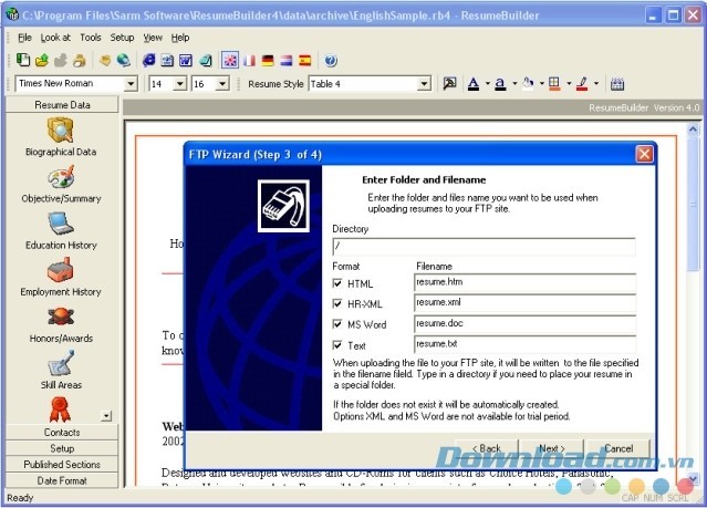 Đăng tải hồ sơ lên web cá nhân một cách nhanh chóng