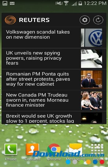 Reuters với giao diện màn hình chính