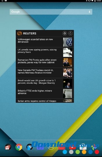 Reuters với giao diện thu nhỏ