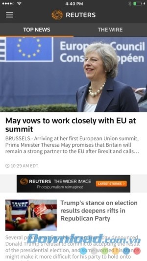 Reuters cho iOS ứng dụng tin tức