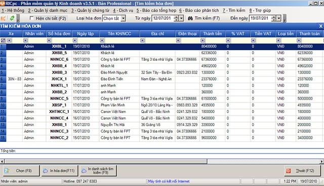 Phần mềm quản lý bán hàng RIC
