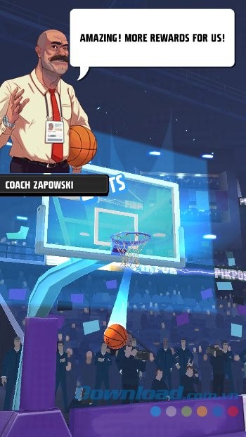 Tham gia trận đấu bóng rổ