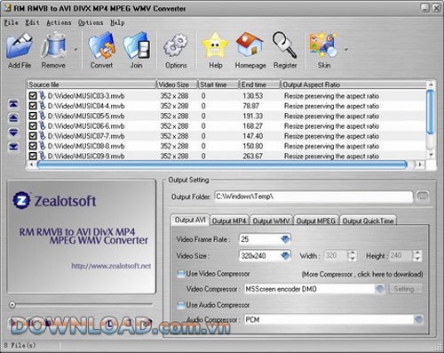 RM RMVB to AVI DIVX MP4 MPEG WMV Converter