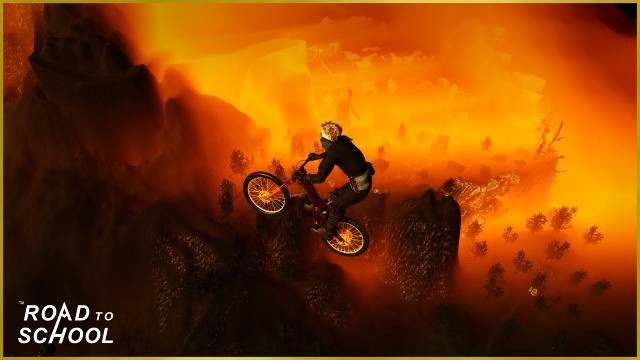 Road to School là game leo núi kết hợp đạp xe chinh phục thử thách