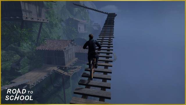 Kết hợp di chuyển, khám phá và giải đố để leo lên đỉnh núi cao và tới trường