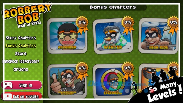 Giao diện chơi game Robbery Bob Free trên Android