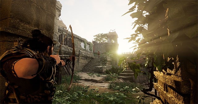 Hệ thống chiến đấu trong Robinson Crusoe game kết hợp giữa cận chiến và tầm xa