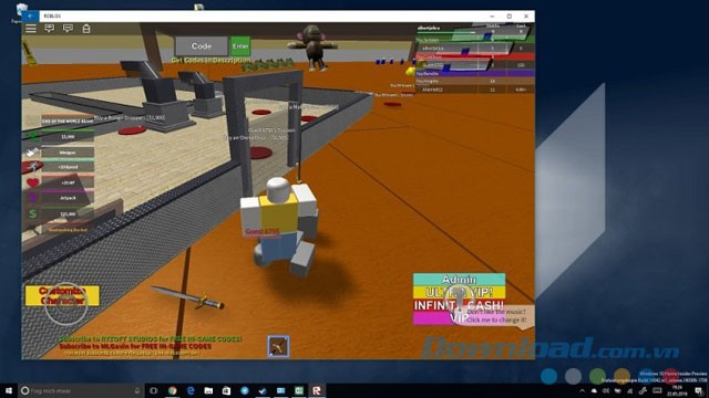 Giao diện game ROBLOX trên Windows 10