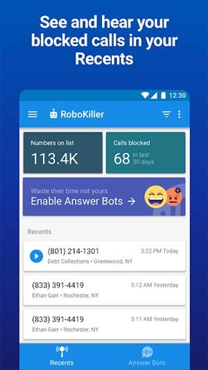 Nghe lại các cuộc gọi spam để biết lý do người gọi bị chặn