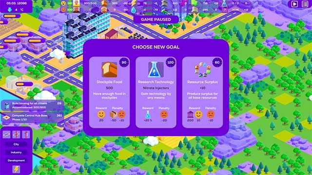 Người chơi sẽ bắt đầu bằng việc xây dựng một thuộc địa mới ở một vị trí thích hợp