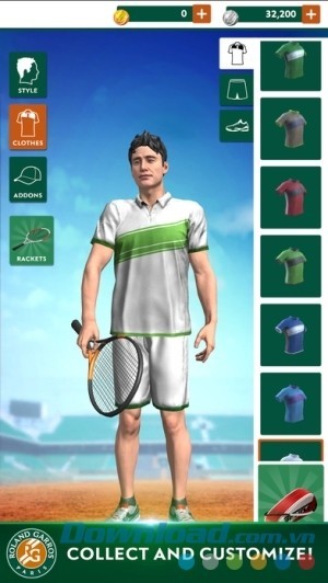 Tùy biến nhân vật Roland-Garros Tennis Champions cho iOS