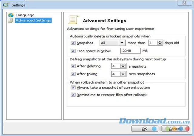 Phần mềm khôi phục dữ liệu hỗ trợ nhiều cài đặt nâng cao