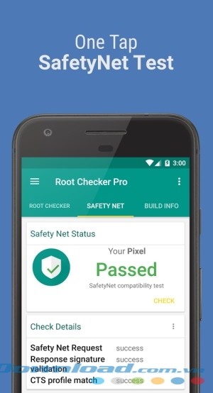 Một chạm Root Checker Pro cho Android để kiểm tra độ an toàn