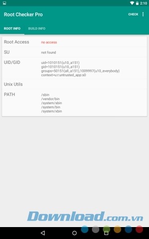Root Checker Pro cho Android cho bạn biết máy root hay chưa