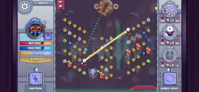 Chiến đấu trong hầm ngục phong cách bắn bi sắt Pinball trong game Roundguard